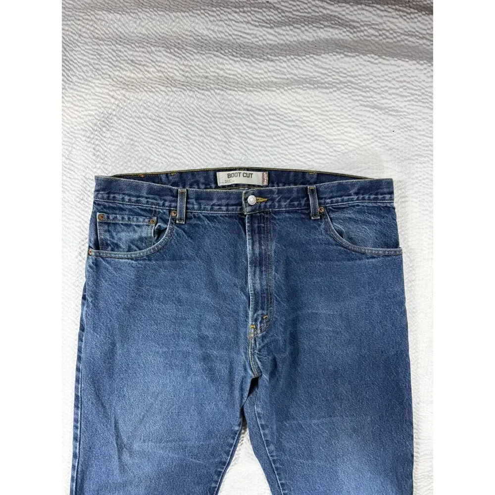 Levi 517 Jeans Mens 40x32 Blue Denim Bootcut Casual Cotton Pockets Light Wash